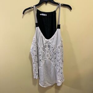 Maurices White Lace-Panel Cold Shoulder Camisole dress